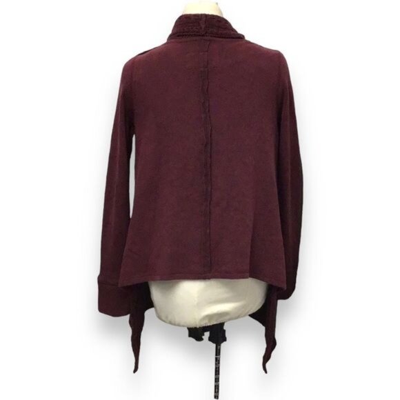 Saturday Sunday Anthropologie Women’s Open Front Cardigan, Wine, size M - Picture 4 of 8